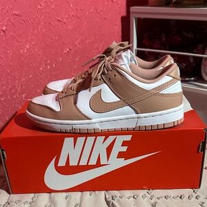 Nike Tan and White Low-Top Sneakers